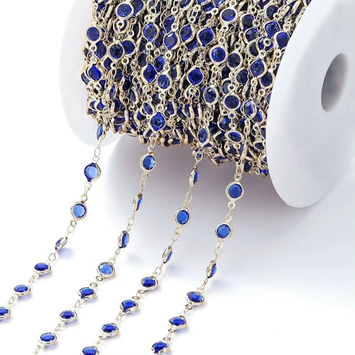 1 Meter 6 mm bunte Kristallperlen Perlenkette Glasperlen KC Gold Halskette Kette für DIY Schmuckherstellung Bastelzubehör-Lila-KC Gold_a 1 Meter 6 mm bunte Kristallperlen Perlenkette Glasperlen KC Gold Halskette Kette für DIY Schmuckherstellung Bastelzubehör-Lila-KC Gold_a von FVFIJH