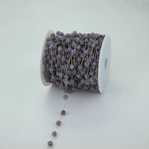 1 Meter Edelstahl 18 Karat Gold Runde Perle Naturstein Bulk Kette für DIY handgefertigte Armband Schmuckherstellung Erkenntnisse-Gold 1 von FVFIJH