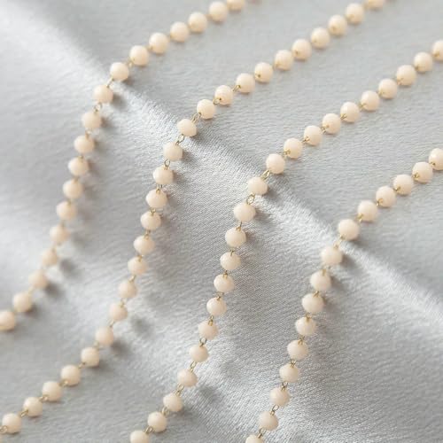 1 Meter Edelstahl-Glasperlenketten mit Facettenschliff, Brillenperlen, handgefertigte Rosenkranzkette für DIY-Schmuck, Halskette, Armband, Stil 8 von FVFIJH