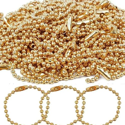 10/50 Stück Splitterfarbene Kugelperlenketten, passend für Schlüsselanhänger/Puppen/Etiketten, Handanhänger-Verbinder für DIY-Schmuckherstellung, Zubehör, 12 cm, KC Gold, 40 Stück 10/50 Stück Splitterfarbene Kugelperlenketten, passend für Schlüsselanhänger/Puppen/Etiketten, Handanhänger-Verbinder für DIY-Schmuckherstellung, Zubehör, 12 cm, KC Gold, 40 Stück von FVFIJH