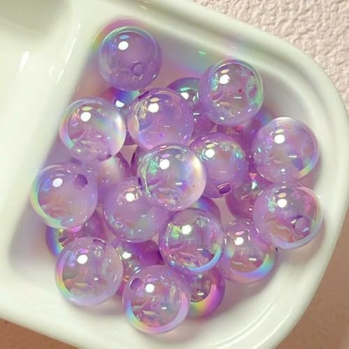 10 Stück/Los 16 mm Acryl UV transparente Perlen DIY Halskette Armband Handykette Katzenaugen lose Perlen Schmuckzubehör-7 hellviolett-16 mm Loch 2,8 mm von FVFIJH