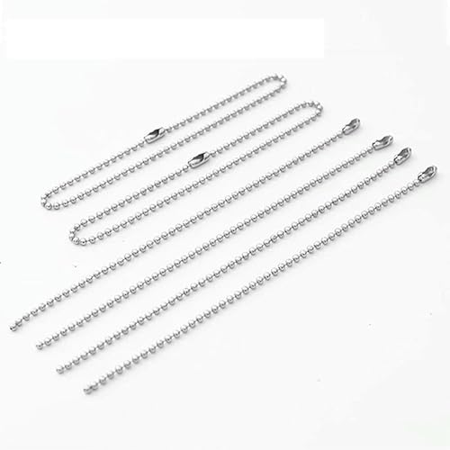 10 Stück Edelstahl-Kugelperlenkette 8/10/12/15 cm Hundemarken-Massenketten mit Verbinder für Schlüsselanhänger, Schlüsselanhängerherstellung – 1,5 mm Kugelperle – 10 cm Länge von FVFIJH