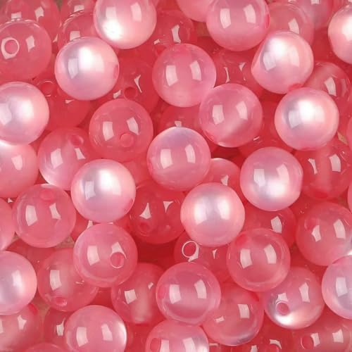 100 Stück runde Perlen aus Kunstharz in Katzenaugenoptik, farbige lose Perlen mit geradem Loch, handgefertigte DIY-Perlen, Armbänder, Halsketten, Zubehör-Stil 1–8 mm, 100 Stück von FVFIJH