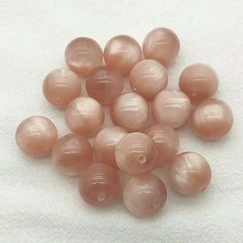 12/16/20 mm Katzenaugen-Effekt, grobe runde Harzperlen für handgefertigte Halsketten, DIY-Teile. Schmuckzubehör und -Komponenten, Pfirsich, 16 mm, 100 Stück von FVFIJH