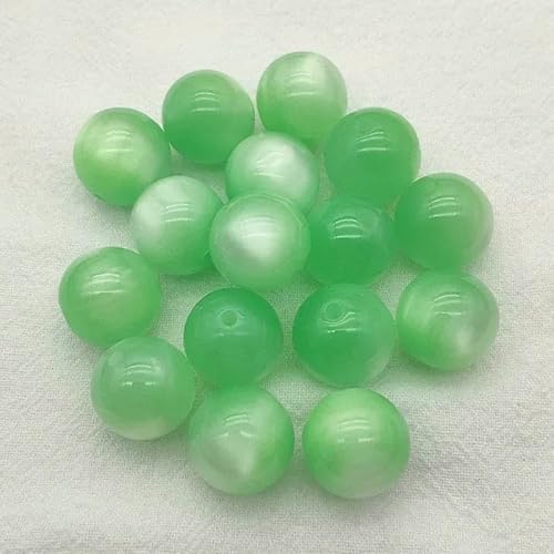 12/16/20 mm große, runde Perlen aus Kunstharz mit Katzenaugen-Effekt für handgefertigte Halsketten, DIY-Teile, Schmuckzubehör und -Komponenten, grün, 12 mm, 500 Stück 12/16/20 mm große, runde Perlen aus Kunstharz mit Katzenaugen-Effekt für handgefertigte Halsketten, DIY-Teile, Schmuckzubehör und -Komponenten, grün, 12 mm, 500 Stück von FVFIJH