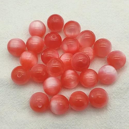 12/16/20 mm große, runde Perlen aus Kunstharz mit Katzenaugen-Effekt für handgefertigte Halsketten, DIY-Teile, Schmuckzubehör und -Komponenten, rot, 12 mm, 500 Stück von FVFIJH