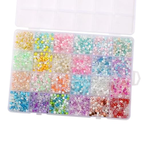 12/24 Gitter, gemischte Farben, Glasreisperlen-Set, lose Perlen für handgefertigte DIY-Armbänder, Halsketten, Perlenmaterial, Schmuckzubehör, 03, ca. 5800 Stück 12/24 Gitter, gemischte Farben, Glasreisperlen-Set, lose Perlen für handgefertigte DIY-Armbänder, Halsketten, Perlenmaterial, Schmuckzubehör, 03, ca. 5800 Stück von FVFIJH