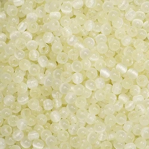 150 Stück 4,0 mm bunte Glasperlen, runde Katzenaugen, lose Abstandsperlen, DIY-Armband, Halskette, Handykette, Schmuckherstellungsmaterialien, Beige, 4,0 mm von FVFIJH
