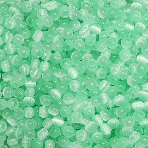 150 Stück 4,0 mm bunte Glasperlen, runde Katzenaugen-Abstandshalter, lose Perlen, DIY-Armband, Halskette, Handykette, Schmuckherstellungsmaterialien, Grün, 4,0 mm von FVFIJH