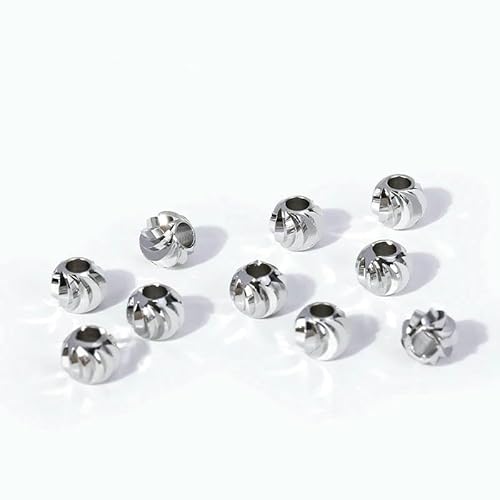 18 Karat vergoldete Abstandsperlen für Schmuck, 2,5–6 mm, Armbänder, Schmuckherstellung, DIY-Zubehör, Trenner für Perlen-Rhodium plattiert_a-2,5 mm-100 Stück von FVFIJH