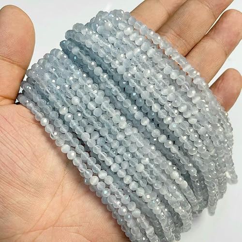 2/3/4/6 mm Katzenaugenstein, facettierte Perlen, rund, lose Abstandshalter, winzige glänzende Perlen zur Herstellung von Schmuck, Armbändern, Halskettenzubehör, Nr. 6–4,0 mm (ca. 92 Stück) von FVFIJH