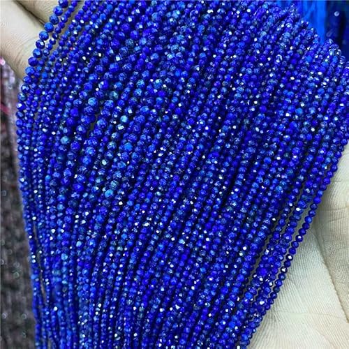 2 mm Naturstein-Zirkon-Katzenaugenperlen, winzige facettierte Bastelperlen, grün-blauer Quarz, lose Abstandsperlen für die Schmuckherstellung von Armbändern – Lapislazuli_a – 2 mm, ca. 170 von FVFIJH