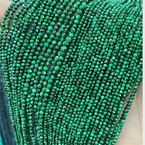 2 mm Naturstein-Zirkon-Katzenaugenperlen, winzige facettierte Bastelperlen, grün-blauer Quarz, lose Abstandsperlen zur Schmuckherstellung, Armband-Malachit, 2 mm, ca. 170 Stück 2 mm Naturstein-Zirkon-Katzenaugenperlen, winzige facettierte Bastelperlen, grün-blauer Quarz, lose Abstandsperlen zur Schmuckherstellung, Armband-Malachit, 2 mm, ca. 170 Stück von FVFIJH