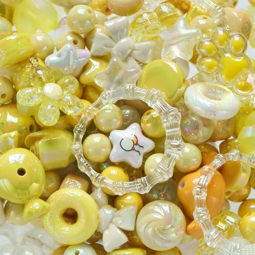 20 Gramm 12~50 mm Acryl-Mischperlen, lose Abstandsperlen für die Schmuckherstellung, DIY-Armband, Halskette, Ohrringzubehör, Gelbe Serie 20 Gramm 12~50 mm Acryl-Mischperlen, lose Abstandsperlen für die Schmuckherstellung, DIY-Armband, Halskette, Ohrringzubehör, Gelbe Serie von FVFIJH