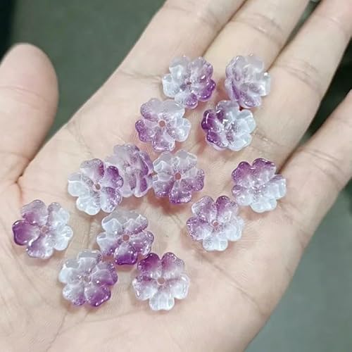 20 Stück 14,0 mm Blumen-Perlen aus tschechischem Kristallglas, Lampwork-Glas, bunte Glasur, Abstandsperlen für die Schmuckherstellung, DIY-Halskette, Ohrring, Armband, 1–14,0 mm (20 Stück) von FVFIJH