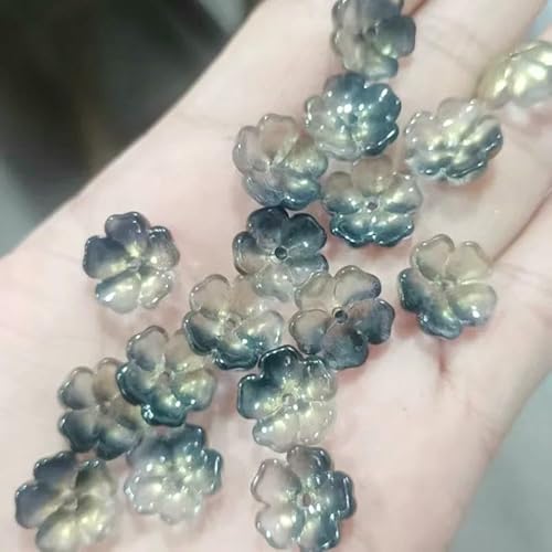20 Stück 14,0 mm Blumen-Perlen aus tschechischem Kristallglas, Lampwork-Glas, bunte Glasur, Abstandsperlen für die Schmuckherstellung, DIY-Halskette, Ohrring, Armband, 12–14,0 mm (20 Stück) von FVFIJH