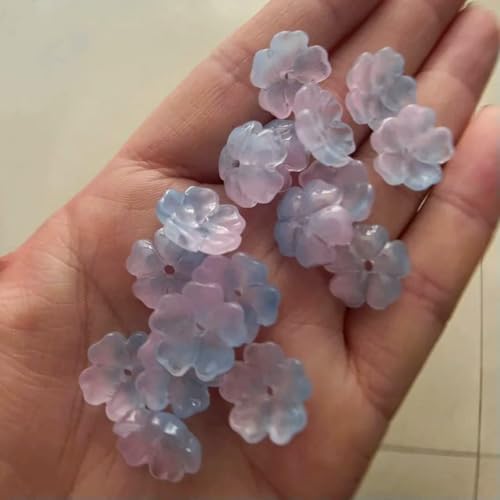 20 Stück 14,0 mm Blumen-Perlen aus tschechischem Kristallglas, Lampwork-Glas, bunte Glasur, Abstandsperlen für die Schmuckherstellung, DIY-Halskette, Ohrring, Armband, 15–14,0 mm (20 Stück) von FVFIJH