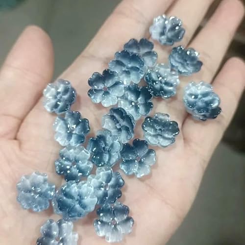 20 Stück 14,0 mm Blumen-Perlen aus tschechischem Kristallglas, Lampwork-Glas, bunte Glasur, Abstandsperlen für die Schmuckherstellung, DIY-Halskette, Ohrring, Armband, 16–14,0 mm (20 Stück) von FVFIJH