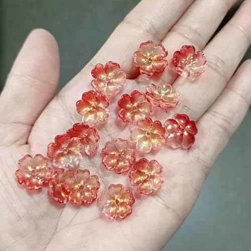 20 Stück 14,0 mm Blumen-Perlen aus tschechischem Kristallglas, Lampwork-Glas, bunte Glasur, Abstandsperlen für die Schmuckherstellung, DIY-Halskette, Ohrring, Armband, 7–14,0 mm (20 Stück) von FVFIJH