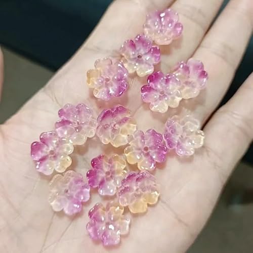 20 Stück 14,0 mm Blumen-Perlen aus tschechischem Kristallglas, Lampwork-Glas, bunte Glasur, Abstandsperlen für die Schmuckherstellung, DIY-Halskette, Ohrring, Armband, 8–14,0 mm (20 Stück) von FVFIJH