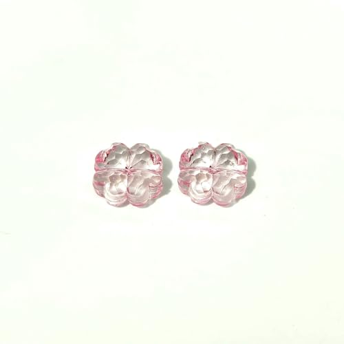 20 Stück Acryl-Perlen mit transparentem Kristall und geradem Loch, niedliche grüne vierblättrige Perlen, 13,0 mm, für Handykette, Halskette, Armband, 13,0 mm, Rosa, 13,0 mm von FVFIJH
