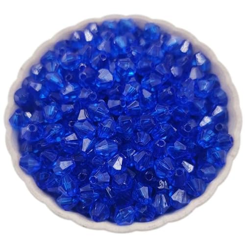 300 Stück/Set 4,0 mm/5 mm/6 mm/8 mm transparente, bonbonfarbene Spike-Acryl-Loseperlen für Halsketten, Armbänder, Schmuckherstellung, Großhandel, Königsblau, 6 mm von FVFIJH