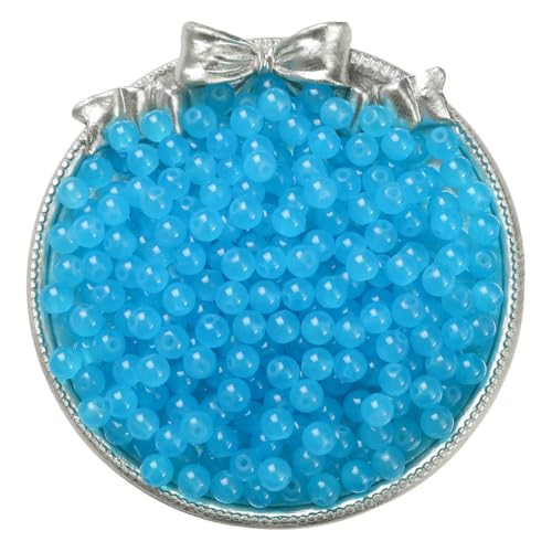 4/6/8/10 mm, mit Gelee bemalte, runde Glasperlen in Jade-Imitation – DIY-Schmuck (Armband/Halskette) und Zubehör, 100/50/20 Stück/Packung – DBL – 6 mm, 100 Stück von FVFIJH