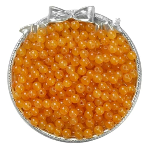 4/6/8/10 mm, mit Gelee bemalte, runde Jade-Imitat-Glasperlen – DIY-Schmuck (Armband/Halskette) und Zubehör, 100/50/20 Stück/Packung – ORY – 8 mm, 100 Stück von FVFIJH