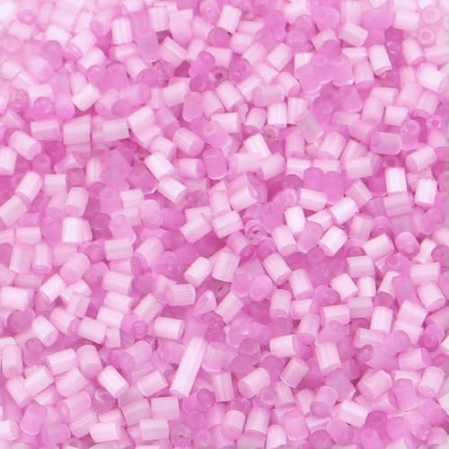 40 g/Packung, Loch 0,5 mm, bunte Katzenaugen-Glasperlen, röhrenförmig, lose Perlen für DIY-Schmuck, Kleidung, Zubehör, Großhandel, dunkelrosa von FVFIJH