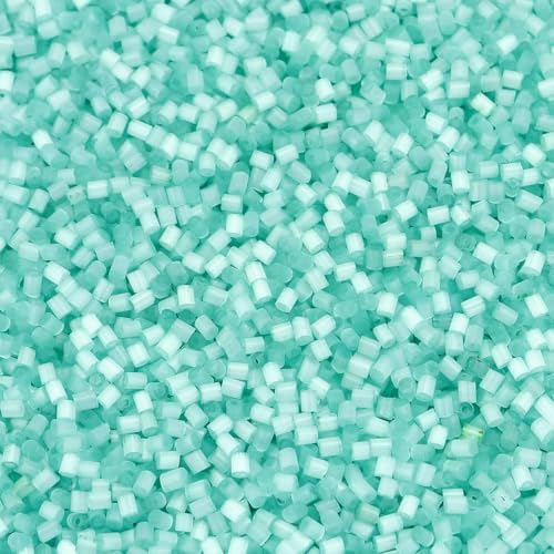 40 g/Packung, Loch 0,5 mm, bunte Katzenaugen-Glasperlen, röhrenförmig, lose Perlen für DIY-Schmuck, Kleidung, Zubehör, Großhandel, grün von FVFIJH