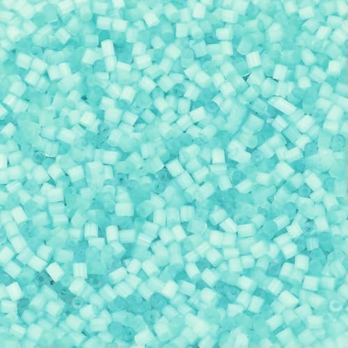 40 g/Packung, Loch 0,5 mm, bunte Katzenaugen-Glasperlen, röhrenförmig, lose Perlen für DIY-Schmuck, Kleidung, Zubehör, Großhandel, himmelblau von FVFIJH