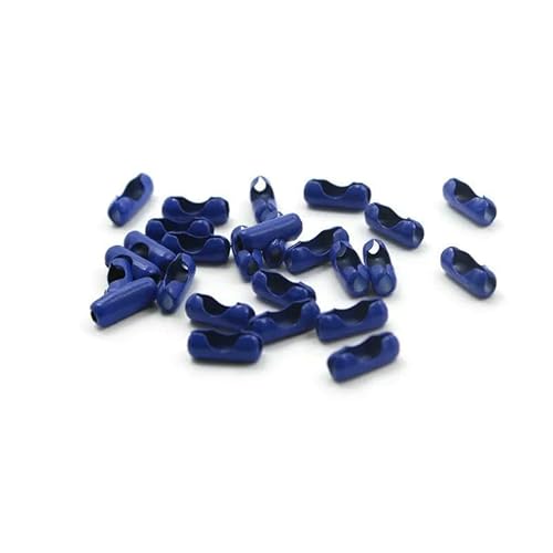5 Meter/Los 2,4,0 mm bunte Kugelkette, Metallperlenkette für Halskettenanhänger, Schlüsselanhänger, Puppen, Etiketten, Handanhänger, Verbinder, Königsblau, 50 Stück von FVFIJH