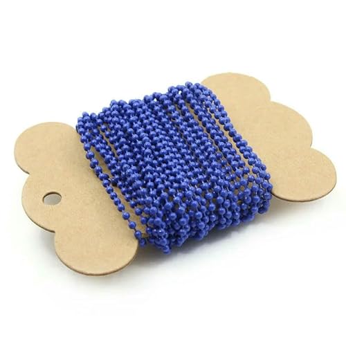 5 Meter/Los 2,4,0 mm bunte Kugelkette, Metallperlenkette für Halskettenanhänger, Schlüsselanhänger, Puppen, Etiketten, Handanhänger, Verbinder, Königsblau von FVFIJH