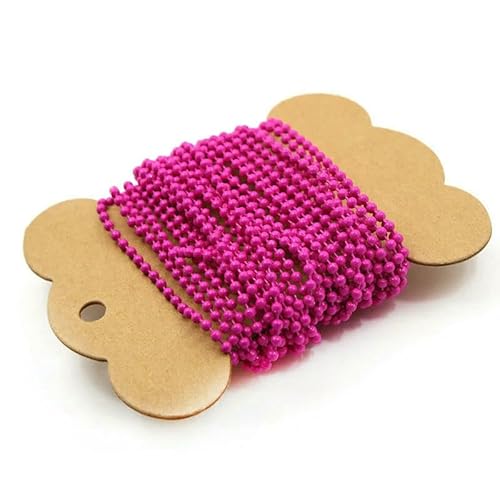 5 Meter/Los 2,4,0 mm bunte Kugelkette, Metallperlenkette für Halskettenanhänger, Schlüsselanhänger, Puppen, Etiketten, Handanhänger, Verbinder, Pink von FVFIJH