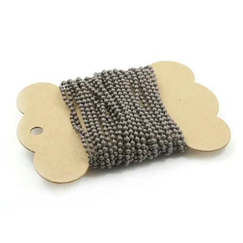 5 Meter/Los 2,4,0 mm bunte Kugelkette, Metallperlenkette für Halskettenanhänger, Schlüsselanhänger, Puppen, Etiketten, Handanhänger, Verbinder, braun von FVFIJH