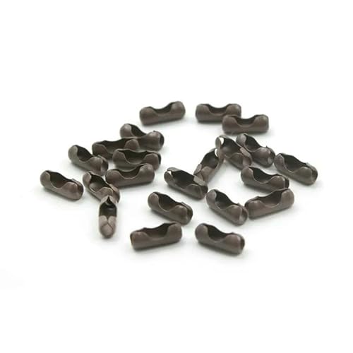 5 Meter/Los 2,4,0 mm bunte Kugelkette, Metallperlenkette für Halskettenanhänger, Schlüsselanhänger, Puppen, Etiketten, Handanhänger, Verbinder, brauner Verschluss, 50 Stück von FVFIJH