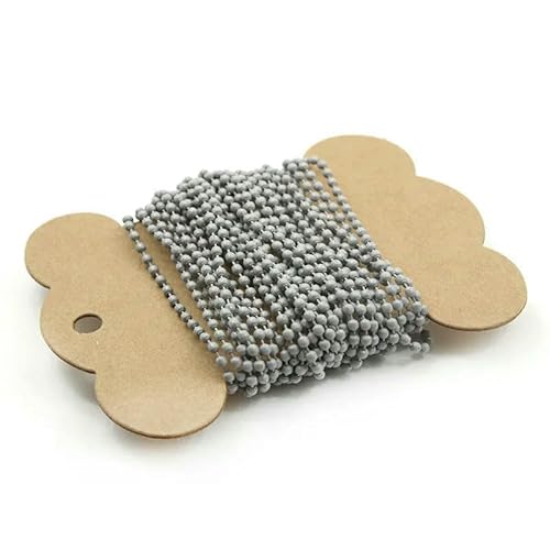 5 Meter/Los 2,4,0 mm bunte Kugelkette, Metallperlenkette für Halskettenanhänger, Schlüsselanhänger, Puppen, Etiketten, Handanhänger, Verbinder, grau von FVFIJH