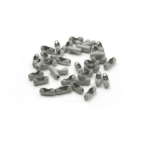 5 Meter/Los 2,4,0 mm bunte Kugelkette, Metallperlenkette für Halskettenanhänger, Schlüsselanhänger, Puppen, Etiketten, Handanhänger, Verbinder, grauer Verschluss, 50 Stück von FVFIJH