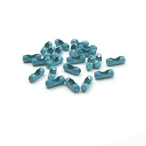 5 Meter/Los 2,4,0 mm bunte Kugelkette, Metallperlenkette für Halskettenanhänger, Schlüsselanhänger, Puppen, Etiketten, Handanhänger, Verbinder, himmelblau, 50 Stück von FVFIJH