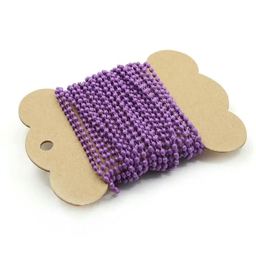 5 Meter/Los 2,4,0 mm bunte Kugelkette, Metallperlenkette für Halskettenanhänger, Schlüsselanhänger, Puppen, Etiketten, Handanhänger, Verbinder, lila von FVFIJH