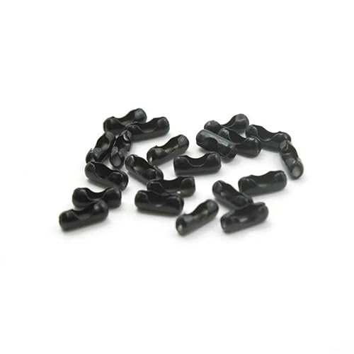 5 Meter/Los 2,4,0 mm bunte Kugelkette, Metallperlenkette für Halskettenanhänger, Schlüsselanhänger, Puppen, Etiketten, Handanhänger, Verbinder, schwarzer Verschluss, 50 Stück von FVFIJH