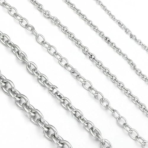 5 Yards/Los Edelstahlketten O-Form, verblasst nicht, gedrehte Ketten, Halskettenkette, lose für DIY-Schmuckherstellungsmaterialien, Stahl, 6 x 8 mm 5 Yards/Los Edelstahlketten O-Form, verblasst nicht, gedrehte Ketten, Halskettenkette, lose für DIY-Schmuckherstellungsmaterialien, Stahl, 6 x 8 mm von FVFIJH