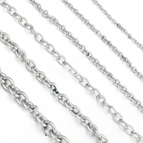 5 Yards/Lot 3 4 5 6 8 mm Edelstahlketten DIY Halskette Armband O Gliederkette Bulk Gliederketten für Schmuckherstellung Großhandel-Stahl-5X7mm von FVFIJH