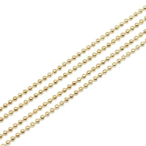 5 m/Los 1,2 1,5 2,0 mm Metallkugelperlenketten Befunde Bulk-Halskettenkette für Schmuckherstellungszubehör DIY-Zubehör-KC Gold-1,5 mm 5 m/Los 1,2 1,5 2,0 mm Metallkugelperlenketten Befunde Bulk-Halskettenkette für Schmuckherstellungszubehör DIY-Zubehör-KC Gold-1,5 mm von FVFIJH