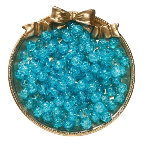 50/100 Stück 8 mm Glas-Crackle-Perlen, lose Abstandsperlen für die Schmuckherstellung, DIY, handgefertigte Ohrringe, Armbänder, Halsketten, Zubehör – Dunkelblau – 50 Stück von FVFIJH