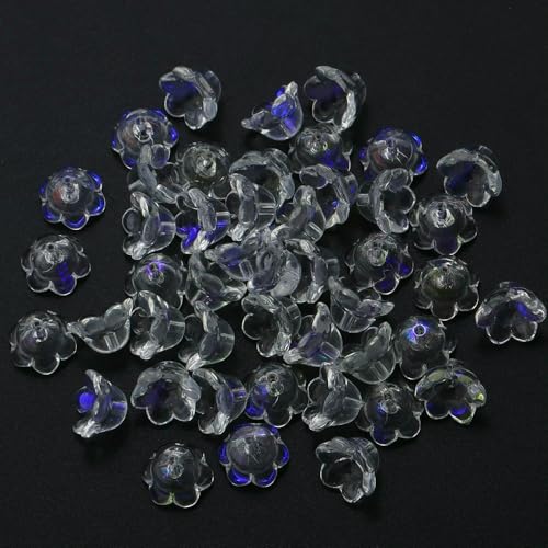50 Stück bunte Maiglöckchen-Perlen in Blütenform, 12 x 7,5 mm, lose Murano-Glasperlen für DIY-Bastelarbeiten, Schmuckherstellung, Zubehör – blau-weiß – 12 x 7,5 mm, 50 Stück 50 Stück bunte Maiglöckchen-Perlen in Blütenform, 12 x 7,5 mm, lose Murano-Glasperlen für DIY-Bastelarbeiten, Schmuckherstellung, Zubehör – blau-weiß – 12 x 7,5 mm, 50 Stück von FVFIJH