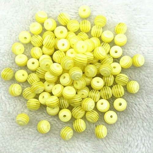 6 mm 8 mm runde transparente Harzperlen, gestreifte Abstandsperlen für die Schmuckherstellung, Kinderhandwerksabteilung, DIY-Zubehör, 11–6 mm (50 Stück) von FVFIJH