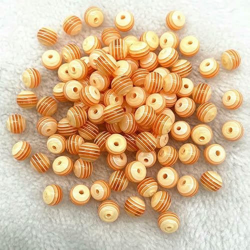 6 mm 8 mm runde transparente Harzperlen, gestreifte Abstandsperlen für die Schmuckherstellung, Kinderhandwerksabteilung, DIY-Zubehör-04-6 mm (50 Stück) von FVFIJH