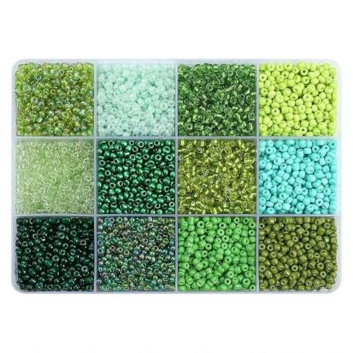 Ca. 6000 Stück, 12-Gitter-Reisperlen-Set, Box, 3,0 mm, bunt, einzigartig, lose Perlen, handgefertigt, DIY-Herstellung von Schmuck, Ohrringen, Halsketten, Zubehör, Stil 4, 3,0 mm, ca. 6000 St von FVFIJH