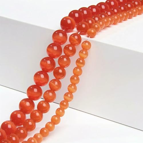 Großhandel 4/6/8/10/12 mm rosa weiß grün blau Katzenaugenperlen glatte runde Glasopal-Lose Perlen für DIY-Schmuckherstellung Zubehör-Rot-12 mm 27–30 Stück von FVFIJH
